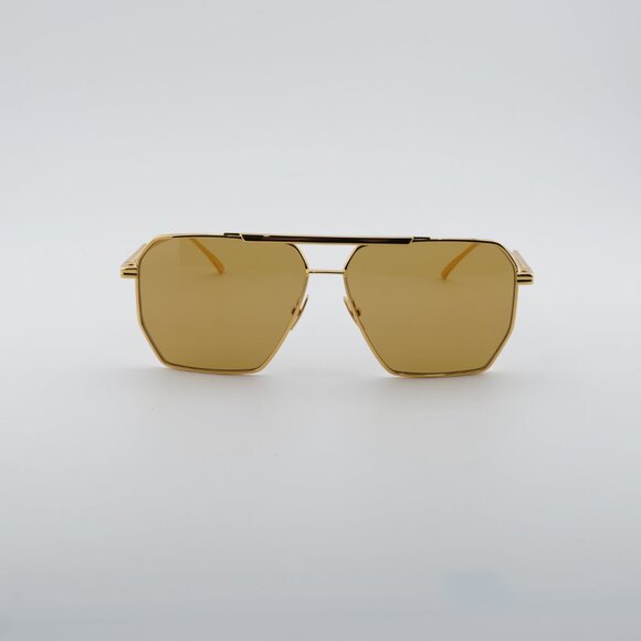 Bottega Veneta BV1012S 008 Sunglasses Gold Aviator Frame, Nicotine Lenses main image 8